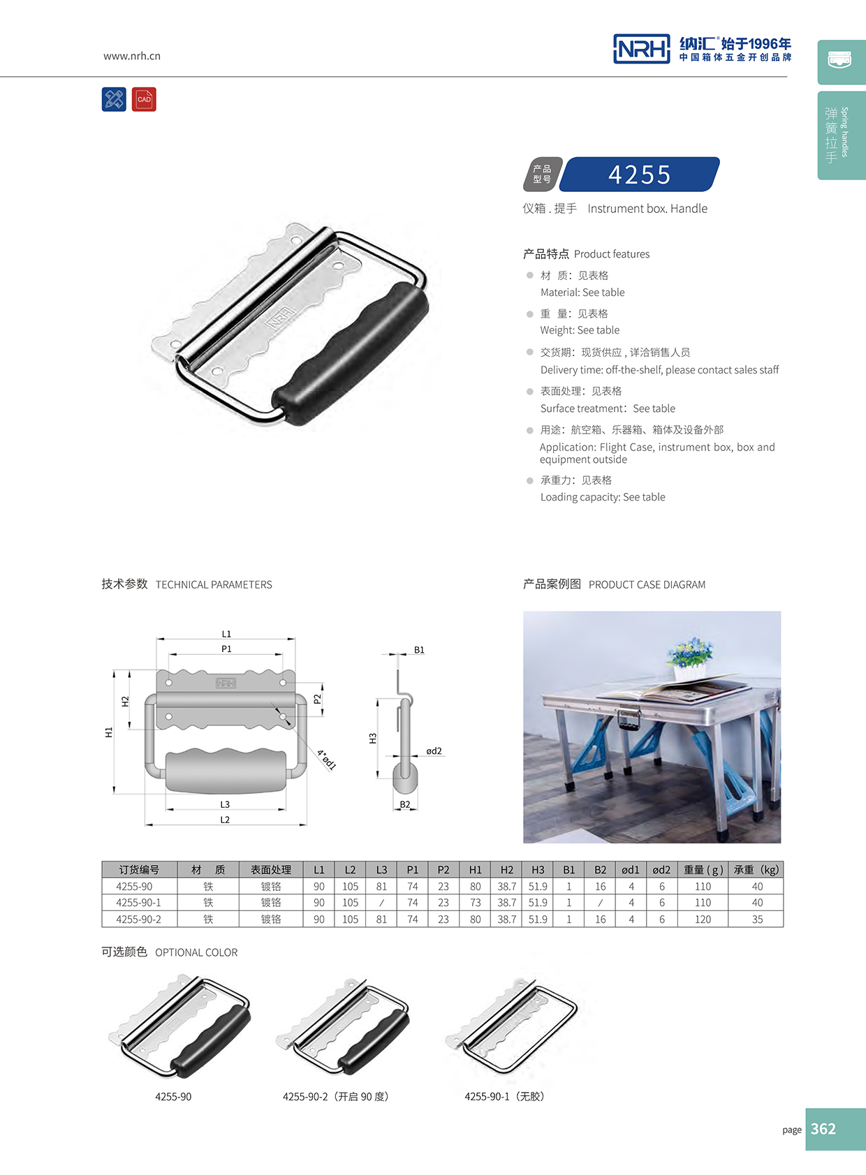 納匯/NRH 鐵箱拉手 4255