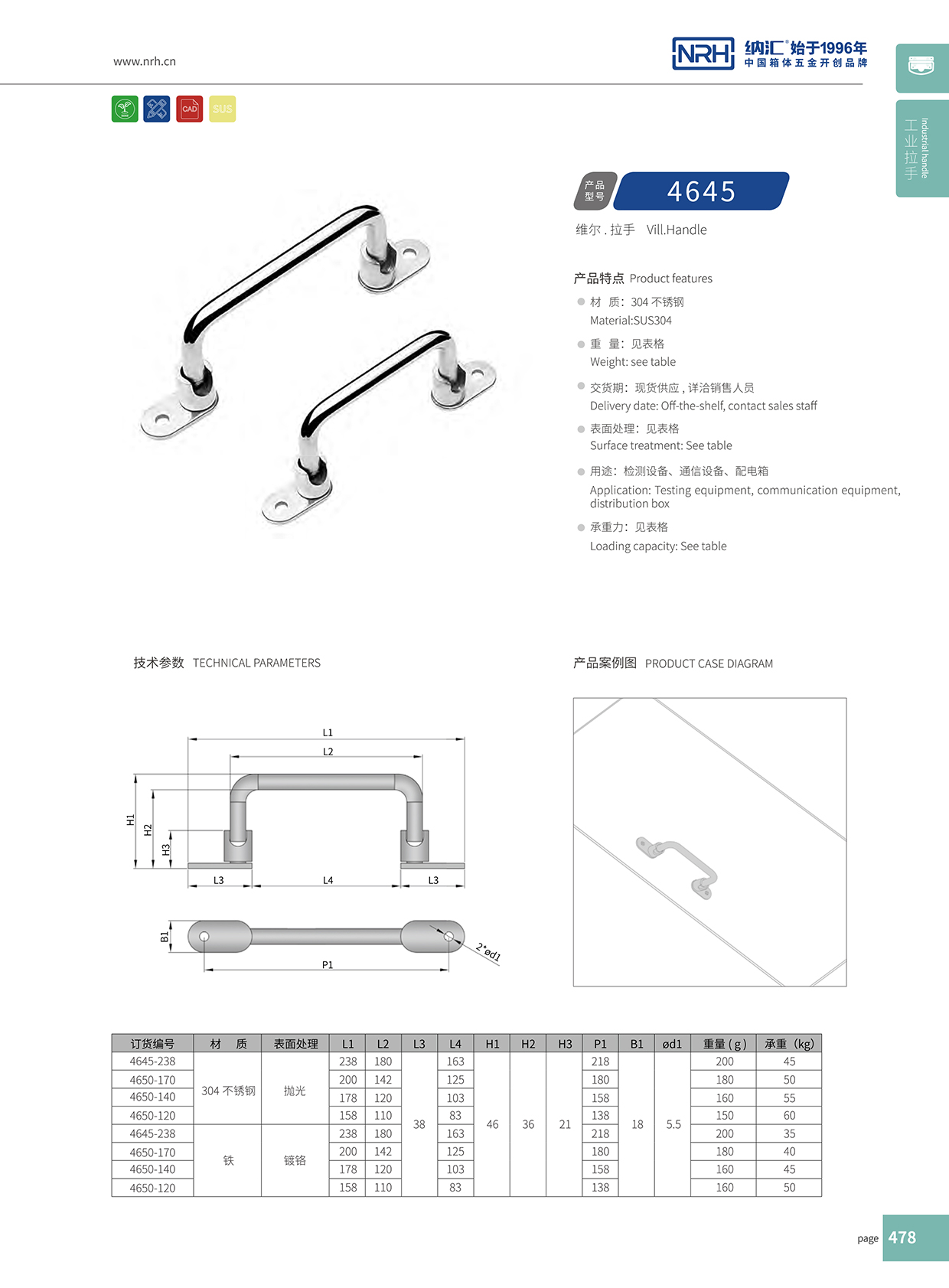 納匯/NRH 4645-110 機電箱提手