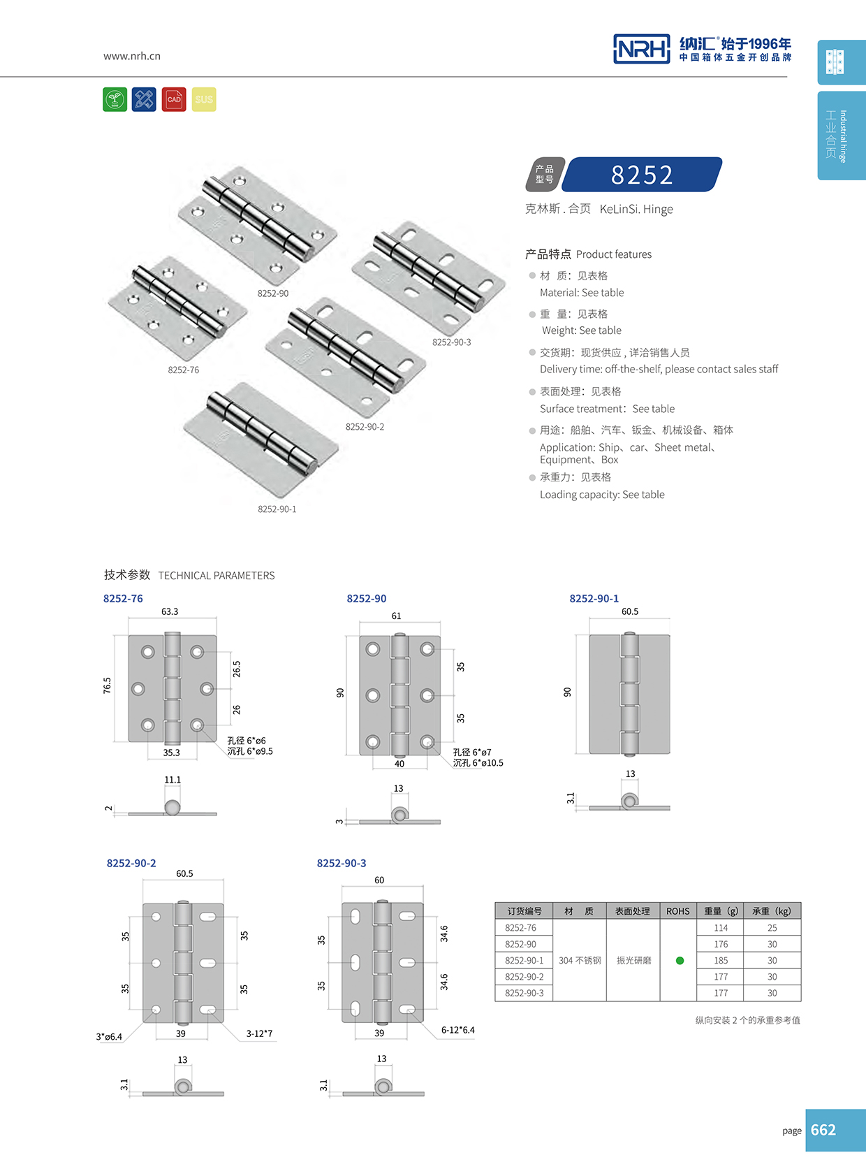 8252-90-2箱包重型合頁